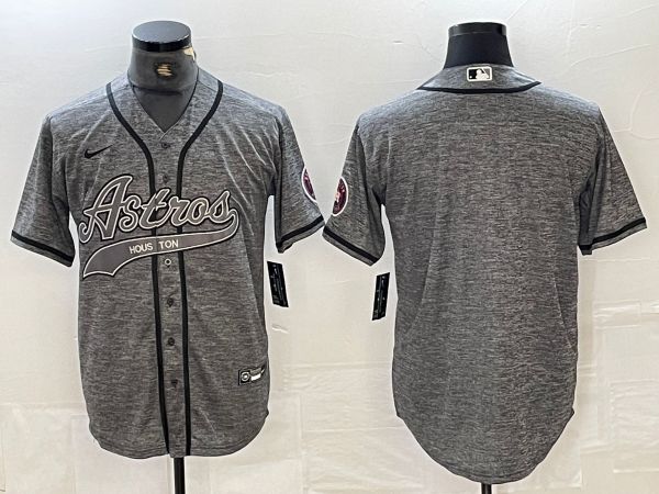 Men Houston Astros Blank Grey 2024 Nike Co Branding Game MLB Jersey style 1